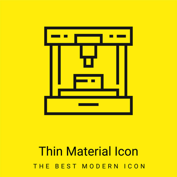 3D принтер минимальный ярко-желтый значок материала - Вектор,изображение
