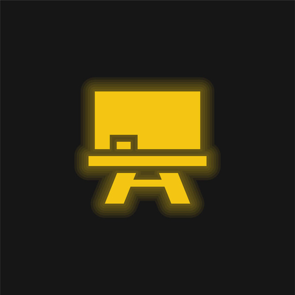 黒黄色の輝くネオンアイコン - ベクター画像