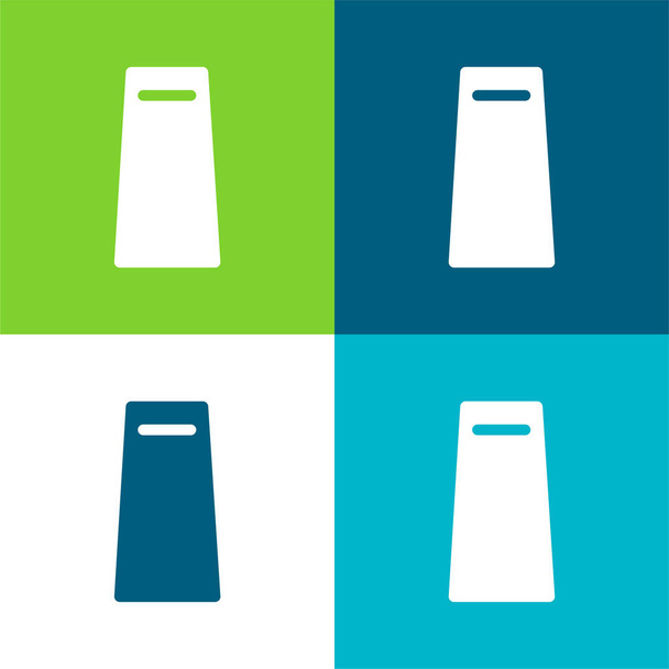 Borsa piatto quattro colori minimo set di icone - Vettoriali, immagini