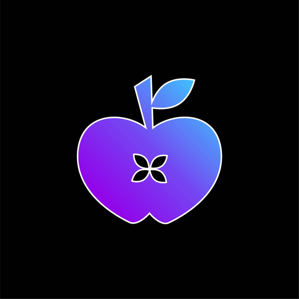Значок синего градиента Apple Heart - Вектор,изображение