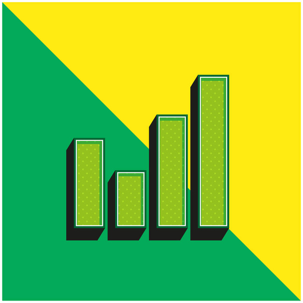 Bar Grafico Verde e giallo moderno 3d vettore icona logo - Vettoriali, immagini