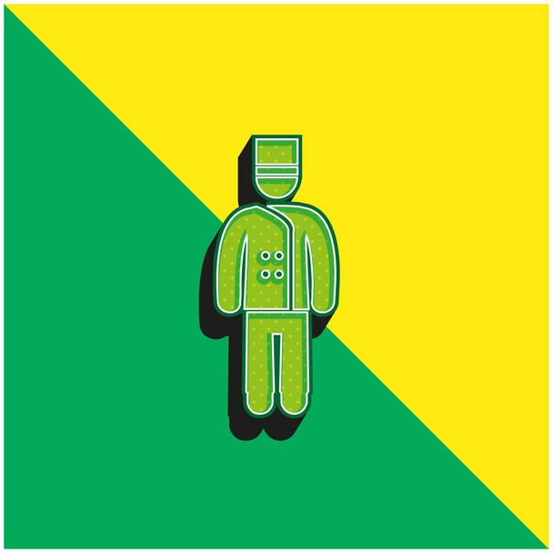 Bellhop verde y amarillo moderno logotipo icono del vector 3d - Vector, Imagen