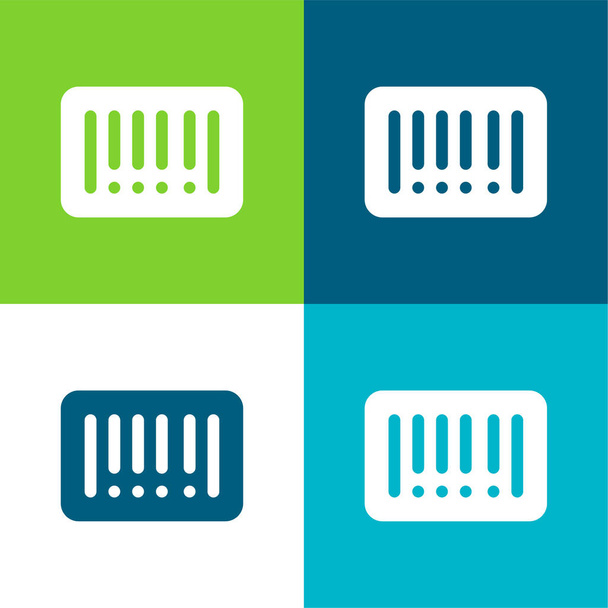 Bars Code Lapos négy szín minimális ikon készlet - Vektor, kép