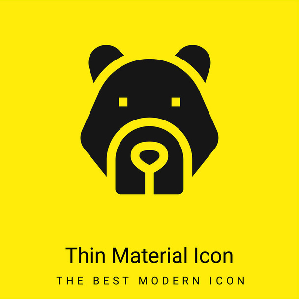 Urso mínimo ícone material amarelo brilhante - Vetor, Imagem