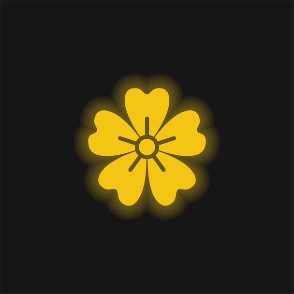 アカナデシコ黄色輝くネオンアイコン - ベクター画像