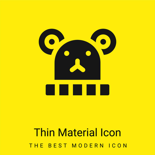 Baby Hat minimal bright yellow material icon - Vector, Image