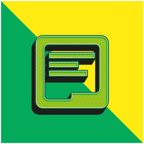 Adwords Campagne Symbole carré Logo vectoriel 3d moderne vert et jaune - Vecteur, image
