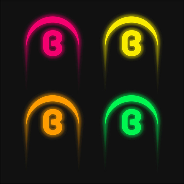Blackplanet Logotype neljä väriä hehkuva neon vektori kuvake - Vektori, kuva