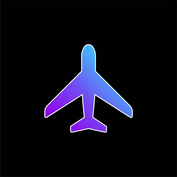 ícone vetor gradiente azul avião - Vetor, Imagem
