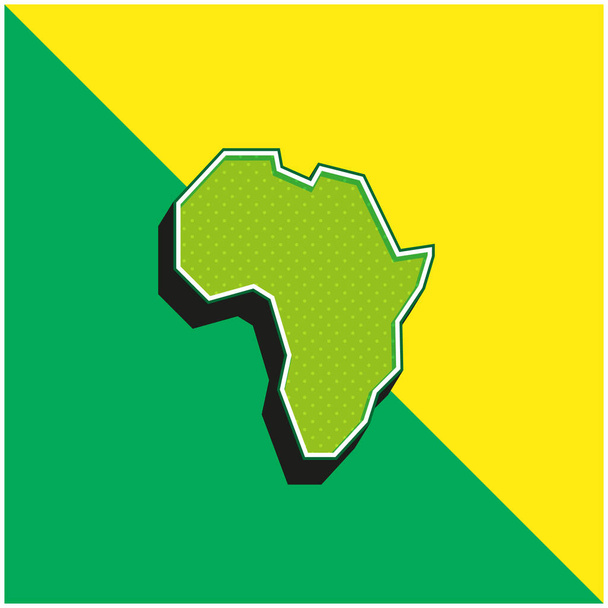 África Verde y amarillo moderno 3d vector icono logo - Vector, Imagen