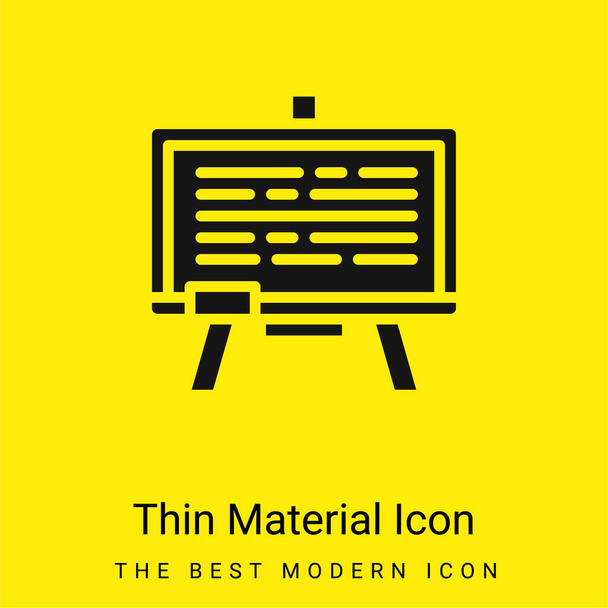 pizarra mínima icono de material amarillo brillante - Vector, Imagen