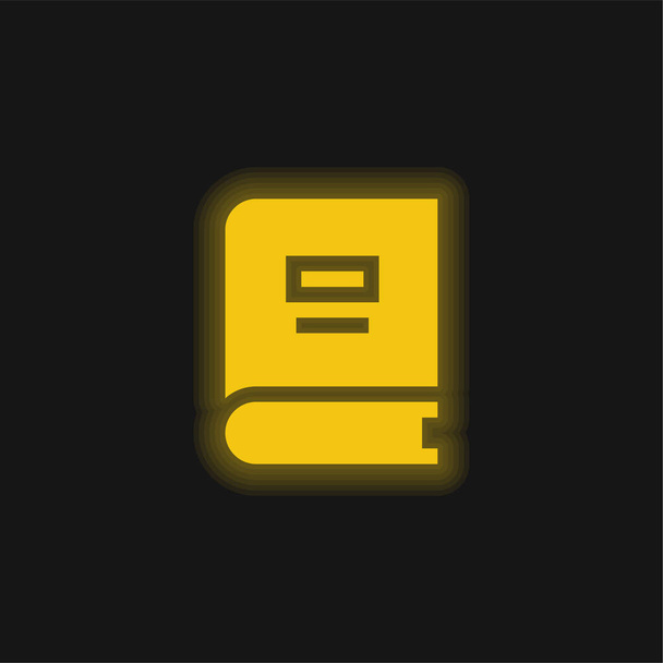 Livre jaune brillant icône néon - Vecteur, image