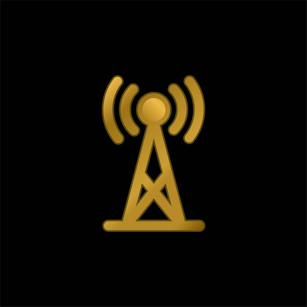 Anten altın kaplama metalik simge veya logo vektörü - Vektör, Görsel