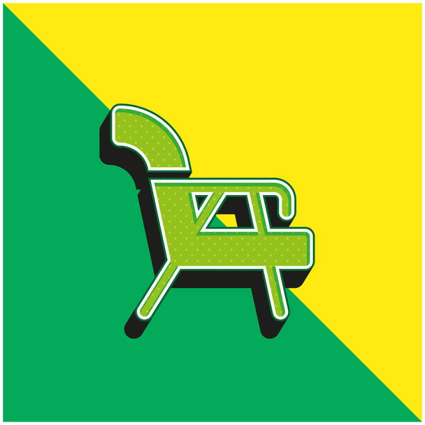 Armchair Green and yellow modern 3d vector icon logo - Vector, Image
