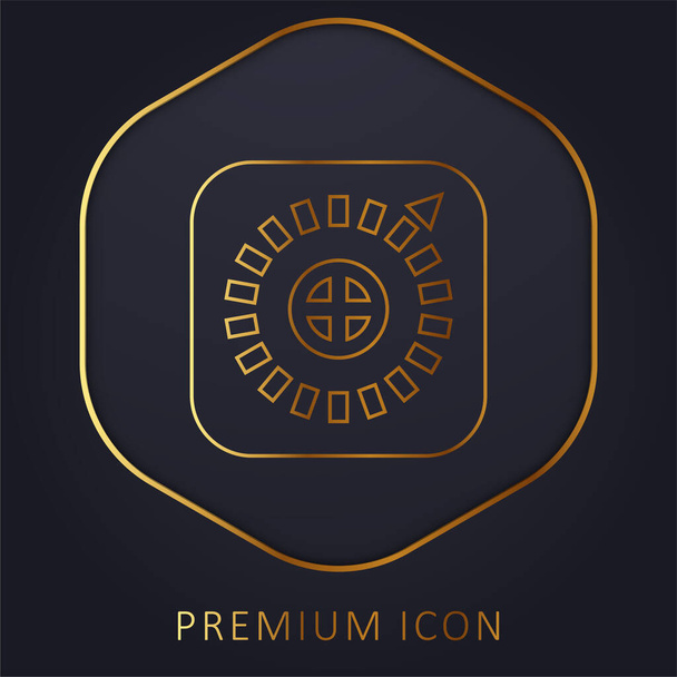 Logo premium de línea dorada de Apple o icono - Vector, Imagen
