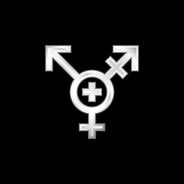 Ikona metaliczna posrebrzana androgynamicznie - Wektor, obraz