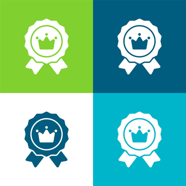 Posicionamiento de marca Conjunto de iconos mínimo de cuatro colores - Vector, Imagen