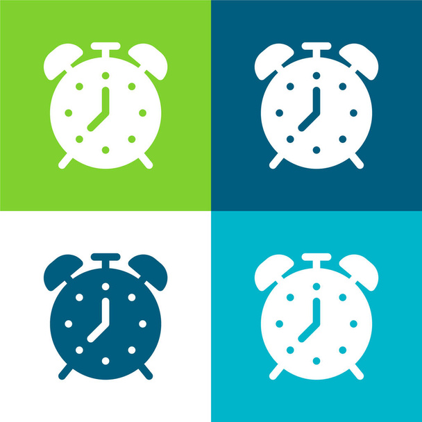 Alarm Płaskie cztery kolory minimalny zestaw ikon - Wektor, obraz