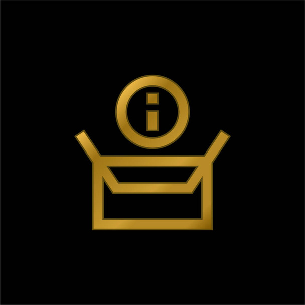 Kutu altın kaplama metalik simge veya logo vektörü - Vektör, Görsel