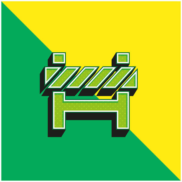 Bariyer Yeşil ve Sarı Modern 3D vektör simgesi logosu - Vektör, Görsel