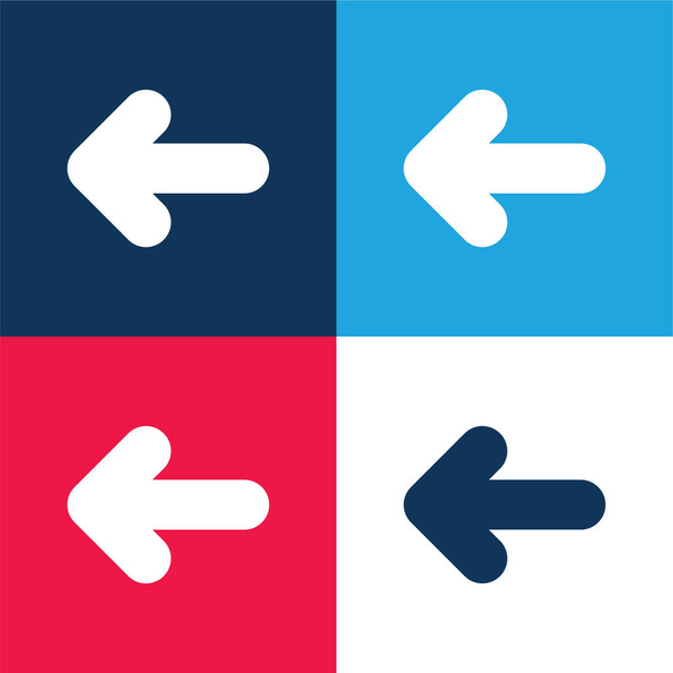 Back blue and red four color minimal icon set - Vector, Image