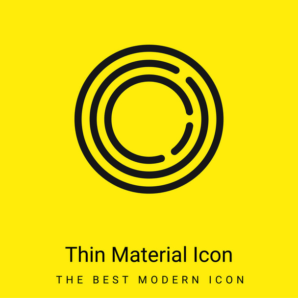 Великий Фрісбі мінімальний яскравий жовтий матеріальний ікона - Вектор, зображення