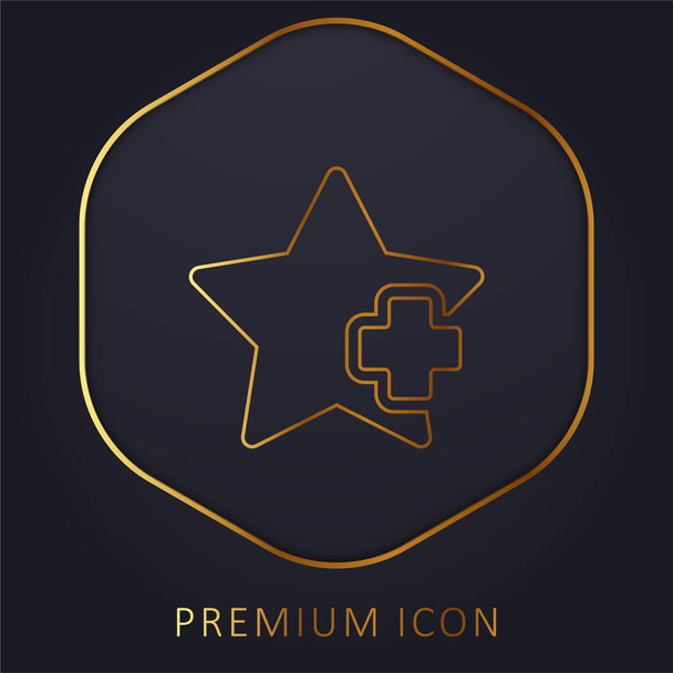 Adicionar Star linha dourada logotipo premium ou ícone - Vetor, Imagem