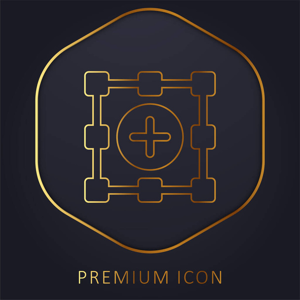 Añadir Selección línea de oro logotipo premium o icono - Vector, imagen