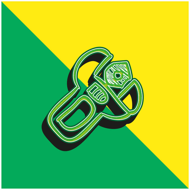 Регулируемый зеленый и желтый современный трехмерный векторный логотип - Вектор,изображение