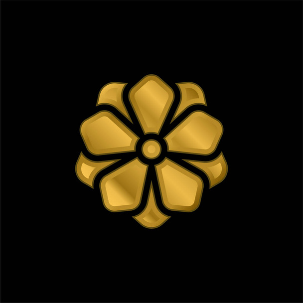 Anemone gold plated metalic icon or logo vector - Vector, Image