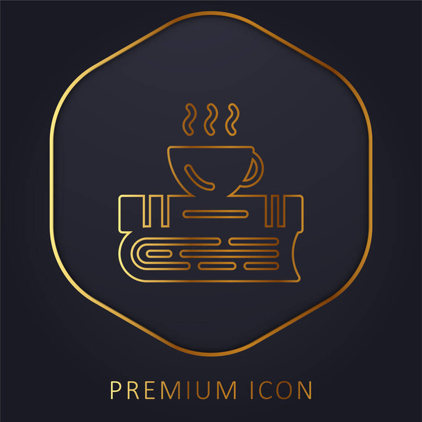 Quebre o logotipo ou ícone premium da linha dourada - Vetor, Imagem
