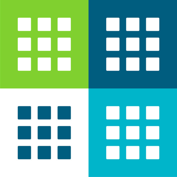 Приложение Плоский четырехцветный минимальный набор иконок - Вектор,изображение
