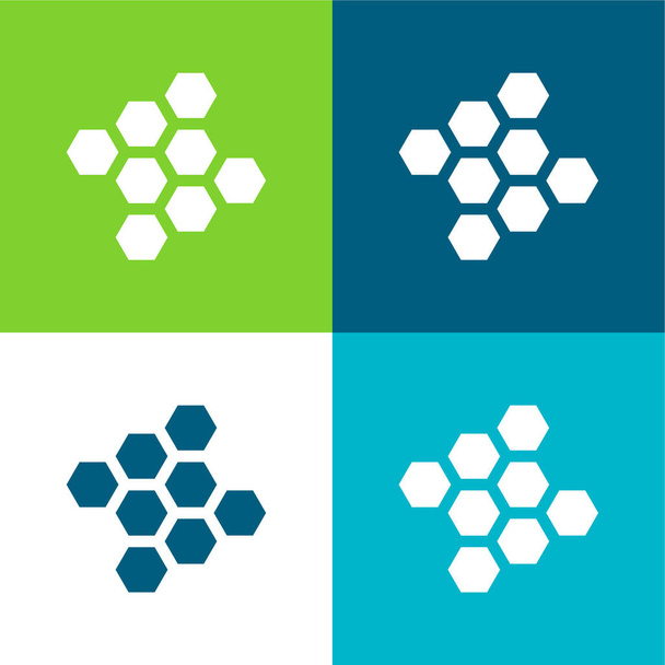 Четырехцветный минимальный набор значков Бонда - Вектор,изображение