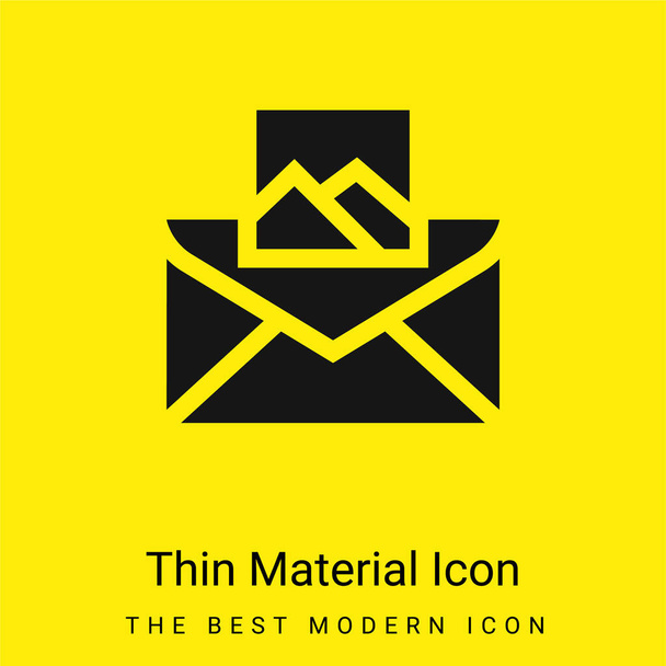 Csatolja minimális fényes sárga anyag ikon - Vektor, kép