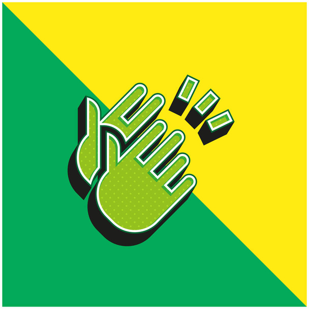 Applause Green and yellow modern 3d vector icon logo - Vector, Image