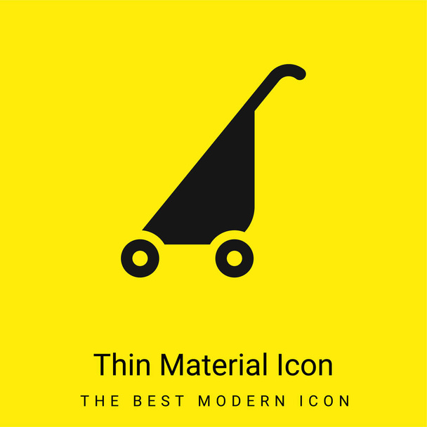 Kinderwagen minimal leuchtend gelbes Material Symbol - Vektor, Bild