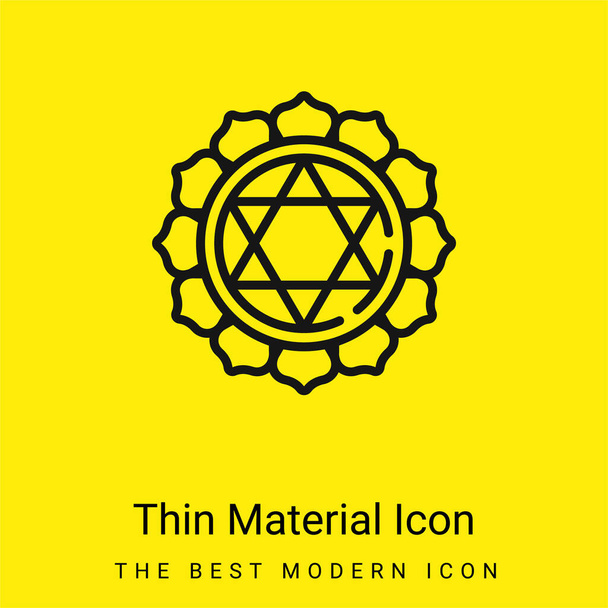 Anahata mínimo icono de material amarillo brillante - Vector, Imagen