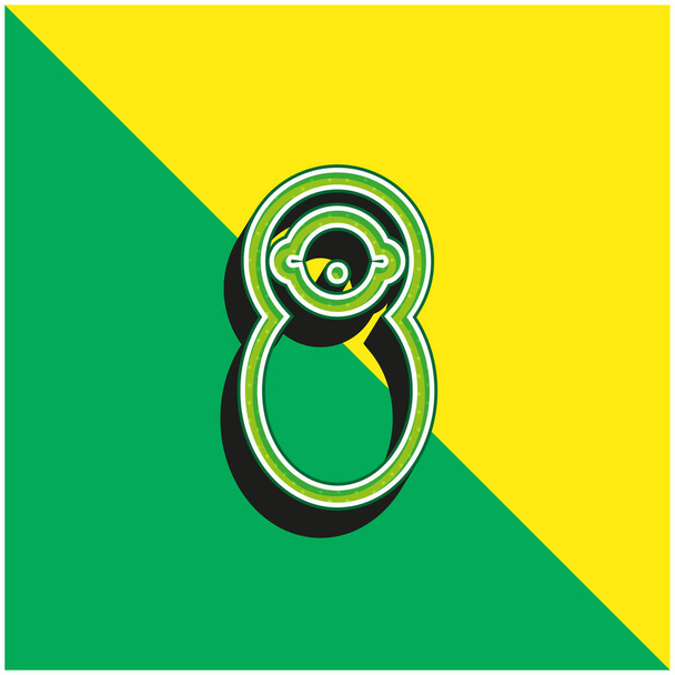 Bebé envuelto en Swaddle verde y amarillo moderno logotipo del icono del vector 3d - Vector, imagen