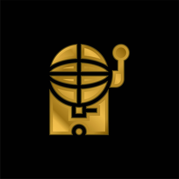 Bingo chapado en oro icono metálico o logo vector - Vector, Imagen