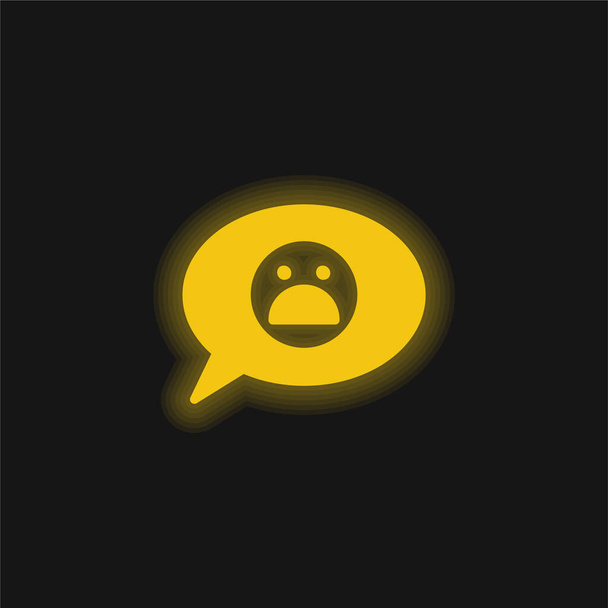 Bad Review yellow glowing neon icon - Vector, Image