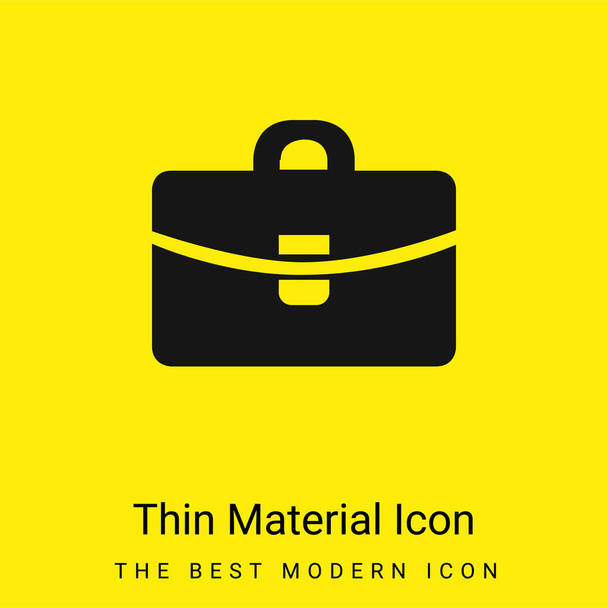 Briefcase minimaal helder geel materiaal icoon - Vector, afbeelding