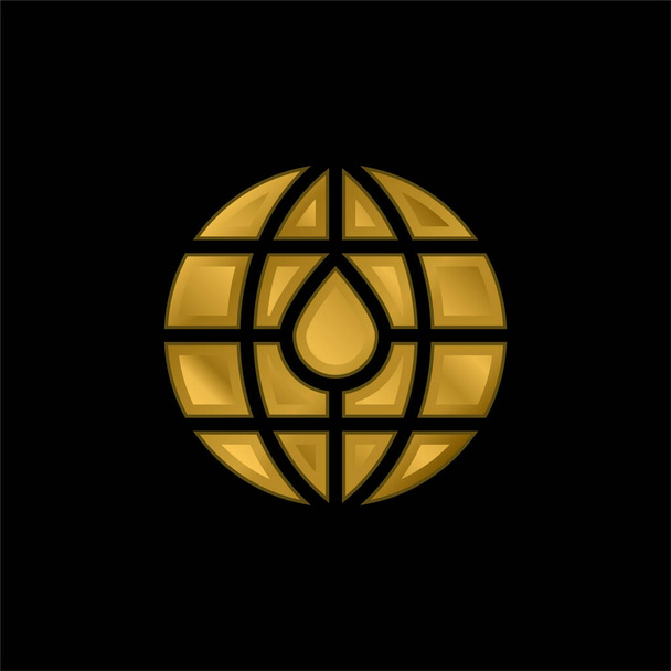 Krwiodawstwo złoty metaliczny ikona lub wektor logo - Wektor, obraz