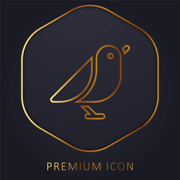 Логотип или иконка золотой линии птицы - Вектор,изображение