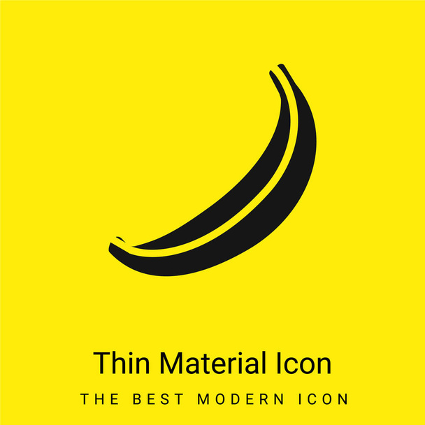 Banane minimale icône matériau jaune vif - Vecteur, image