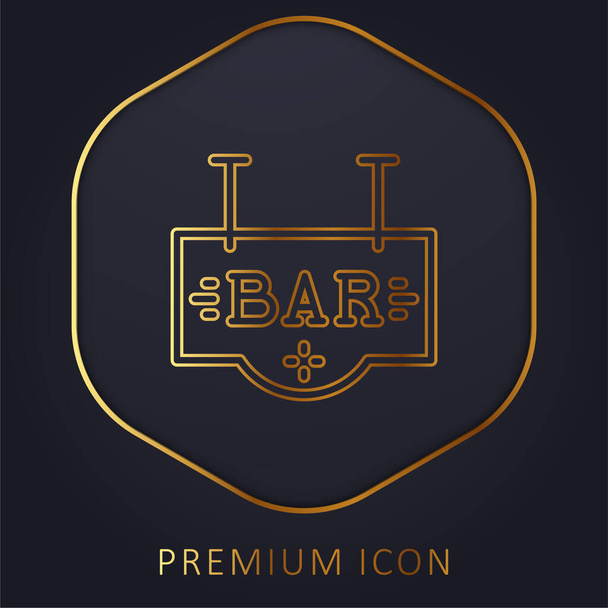 Barra de oro logotipo de línea premium o icono - Vector, imagen