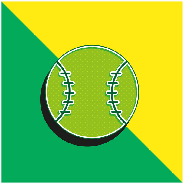 Бейсбол Зелений і жовтий сучасний 3d векторний логотип. - Вектор, зображення