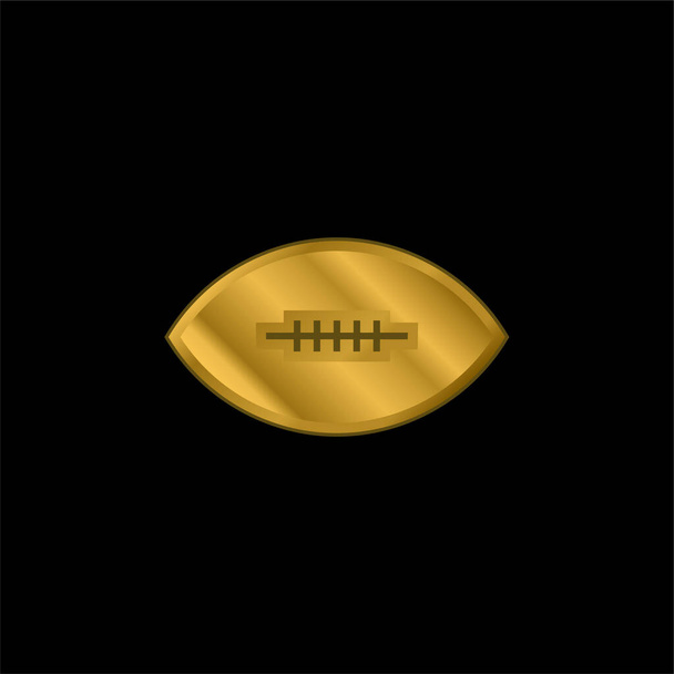 Αμερικανικό ποδόσφαιρο παιχνίδι επίχρυσο μεταλλικό εικονίδιο ή το λογότυπο διάνυσμα - Διάνυσμα, εικόνα