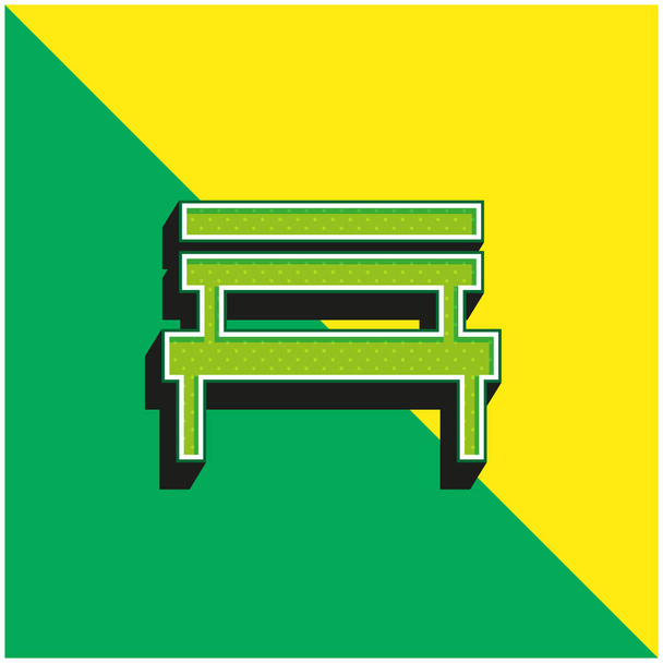 Banco verde y amarillo moderno vector 3d icono del logotipo - Vector, Imagen