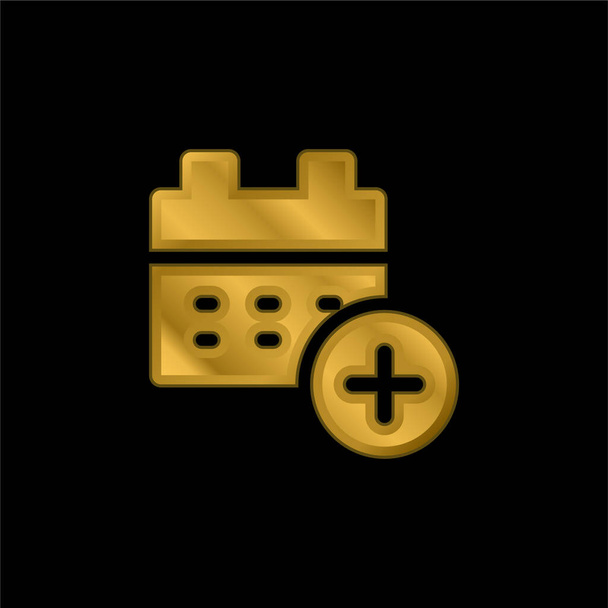 Appointment gold plated metalic icon or logo vector - Vector, Image