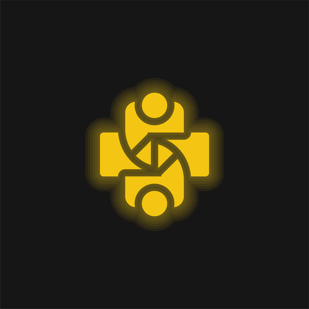 Overeenkomst geel gloeiend neon pictogram - Vector, afbeelding